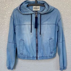 Ashley Vintage Charm Cropped Denim Jacket, Size S